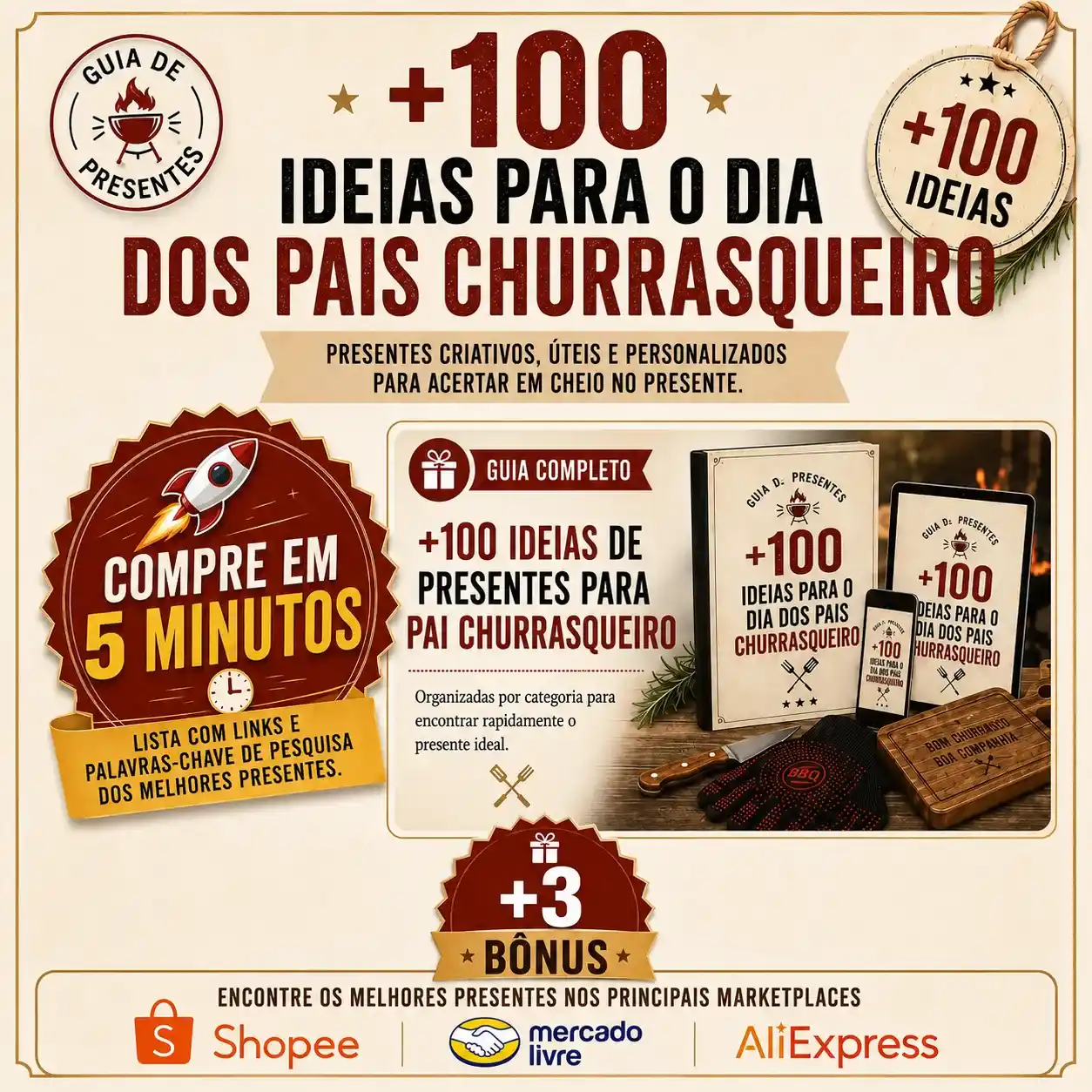 Pai churrasqueiro — presentes criativos